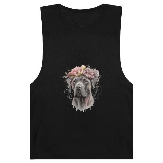 Cute Cane Corso Flower Crown Pet Dog Floral Puppy Barnard Tanks