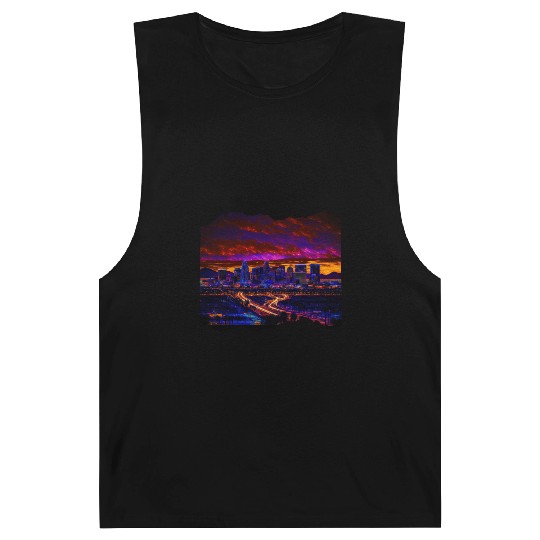 Phoenix Arizonna Skyline Neon Desert Nights Barnard Tanks