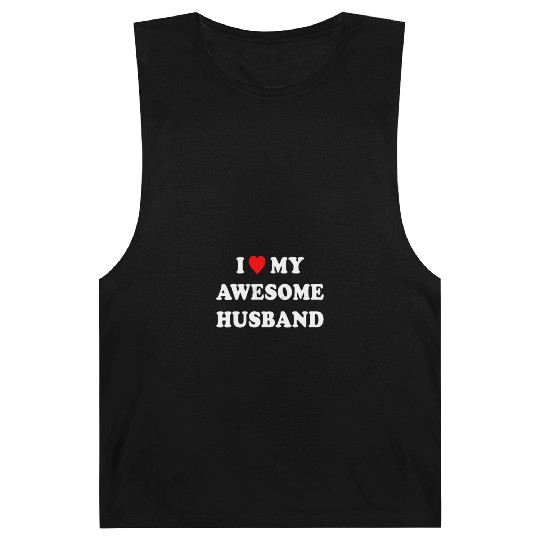I Love My Awesome Husband Wife Just Married Barnard Tanks