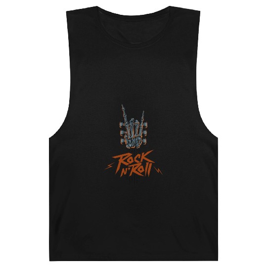 Guitar Neck Skeleton Hand Rock And Roll Guitar Barnard Tanks