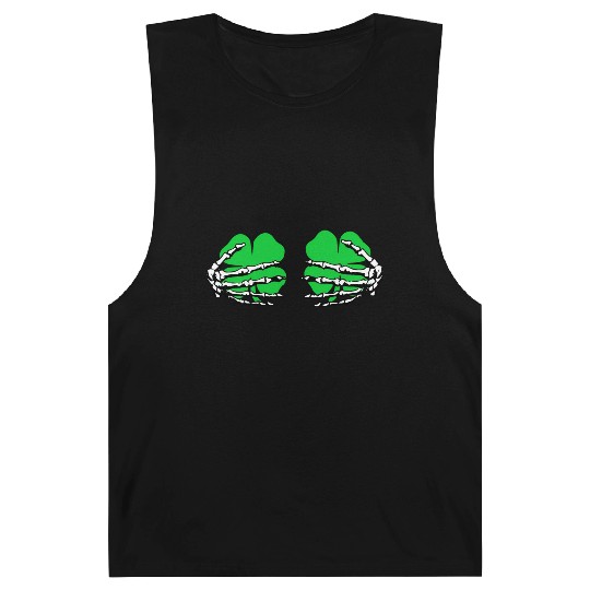 St Patricks Day Boob Pumpkin Shamrock Skeleton Han Barnard Tanks