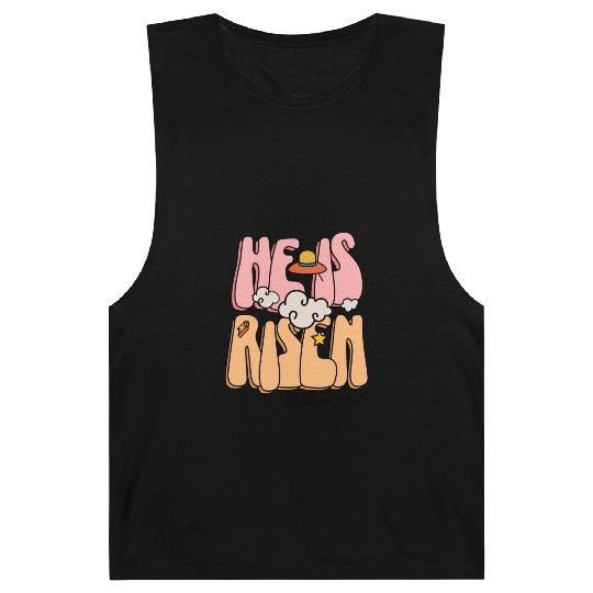 He Is Risen Modern Christian Easter Barnard Tanks