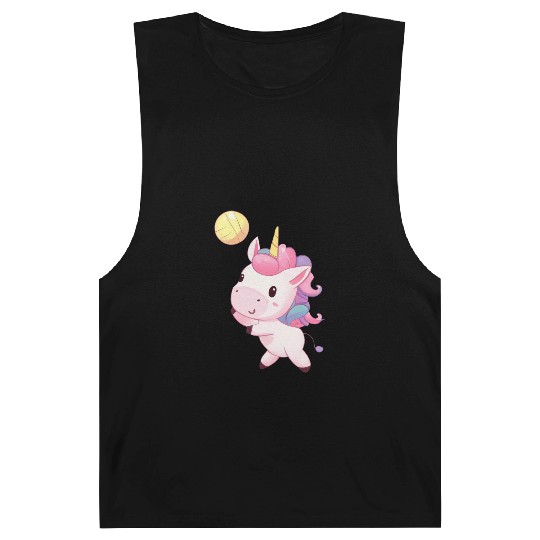 Cute Unicorn Playing Volleyball Barnard Tanks