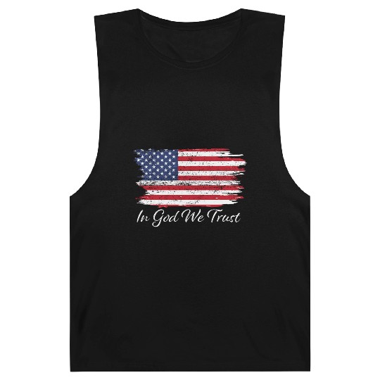 In God We Trust Us Flag Patriotic Barnard Tanks