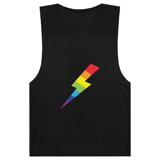 Awesome Rainbow Lightning Bolt Print Barnard Tanks