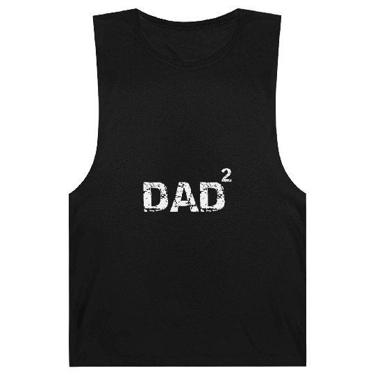 Father's Day Gift from Kids Dad of 2 Funny Dad Squ Barnard Tanks