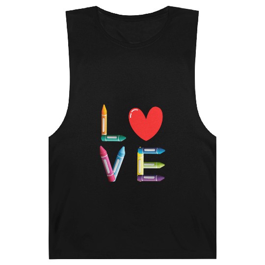 Pre-K Teacher Preschool Day Love Teachers Crayon Barnard Tanks