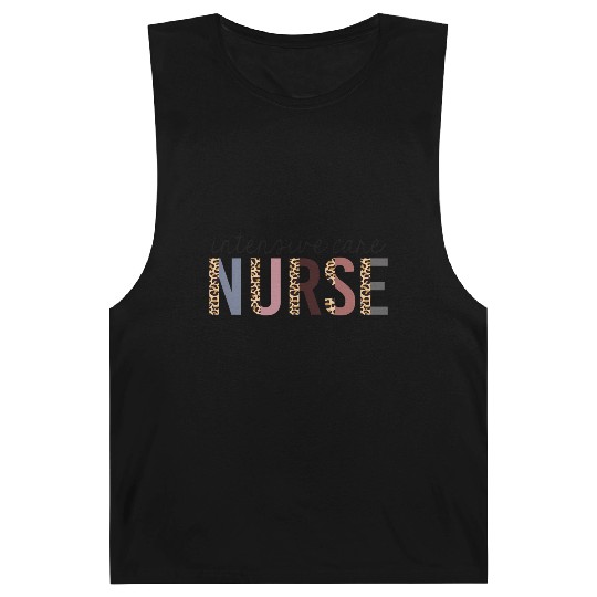 Intensive Care Nurse Leopard Print Icu Nursing Sch Barnard Tanks