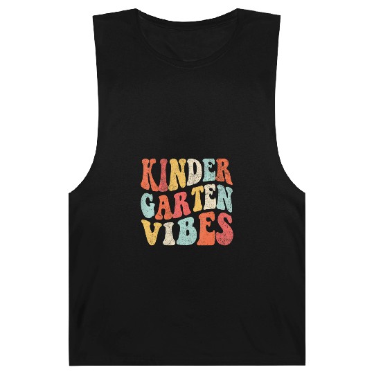 Kindergarten Vibes Funny Back to School Cute Teach Barnard Tanks