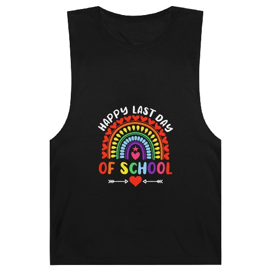Rainbow Happy Last Day Of School Teacher Boys Barnard Tanks