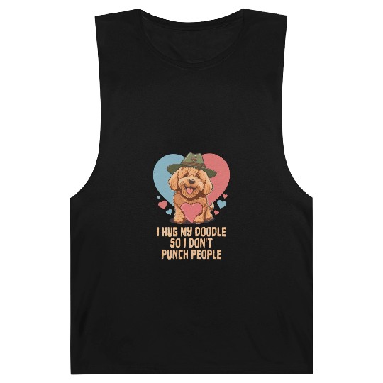 I Hug My Doodle Goldendoodle Dad Cute Dog Mom Barnard Tanks
