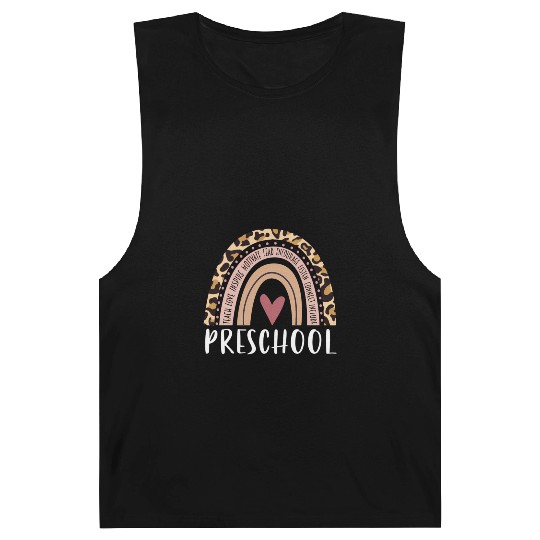 Leopard Rainbow Preschool Teacher Prek Back To Sch Barnard Tanks