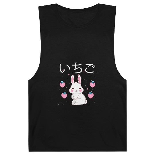 Strawberry Milk Bunny Aesthetic Vaporwave Anime Barnard Tanks