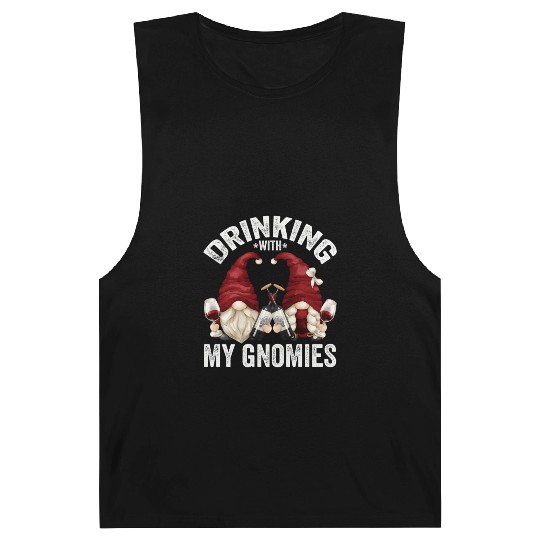 Wine Gnomes Loves Drinking With My Gnomies Gnome Barnard Tanks