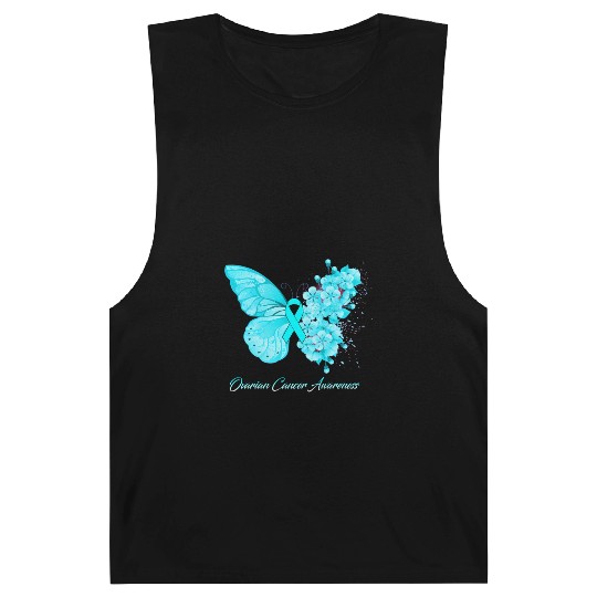 Ovarian Cancer Awareness Ribbon Teal Ovarian Cance Barnard Tanks