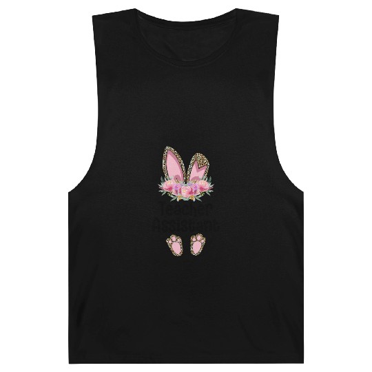 Easter Bunny Ear Teacher Leopard Teacher Assistant Barnard Tanks