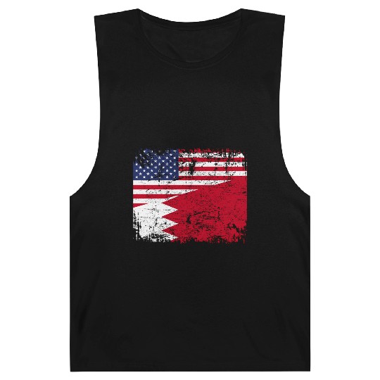 Bahraini Roots Half American Flag Usa Bahrain Flag Barnard Tanks