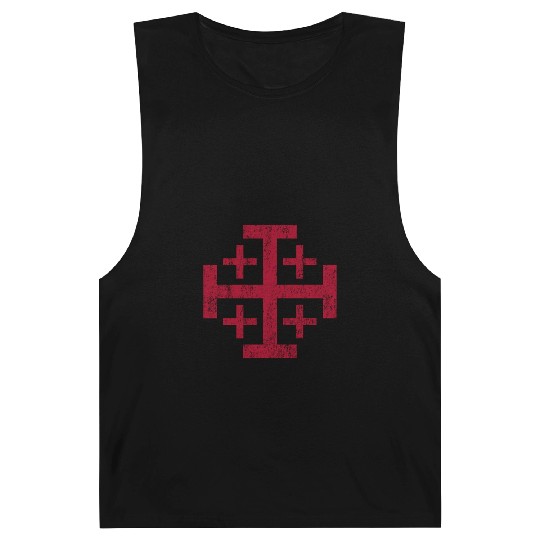 Distressed Jerusalem Cross Knights Templar Barnard Tanks
