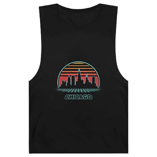 Chicago City Skyline 80S Style Barnard Tanks