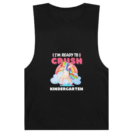 Kindergarten Unicorn Rainbow Back to School Barnard Tanks