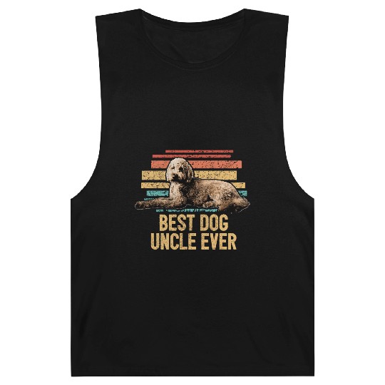 Best Dog Uncle Ever Goldendoodle Dog Dad Retro Barnard Tanks