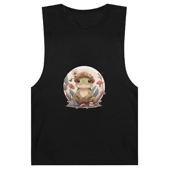 Cute Cottagecore Baby Frog Toad Frog Lovers Barnard Tanks
