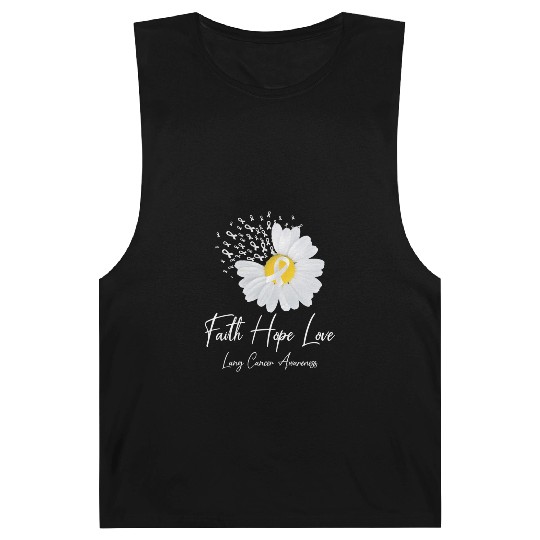 White Flower Ribbon Faith Hope Love Lung Cancer Aw Barnard Tanks