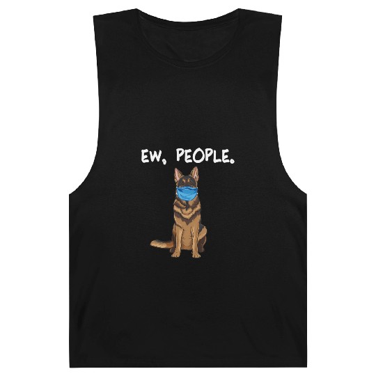 German Shepherd Ew People Dog Wearing Face Barnard Tanks