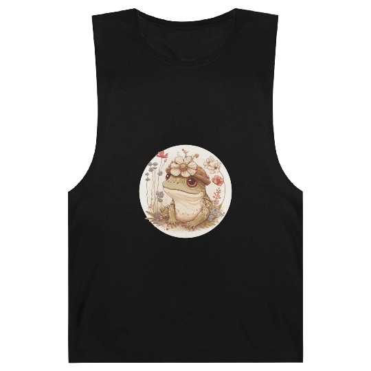Cottagecore Cute Frog Toad Flower Crown Dark Acade Barnard Tanks