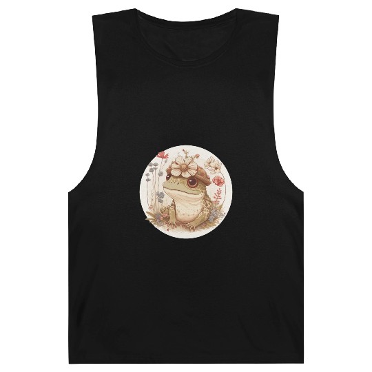 Cottagecore Cute Frog Toad Flower Crown Dark Acade Barnard Tanks