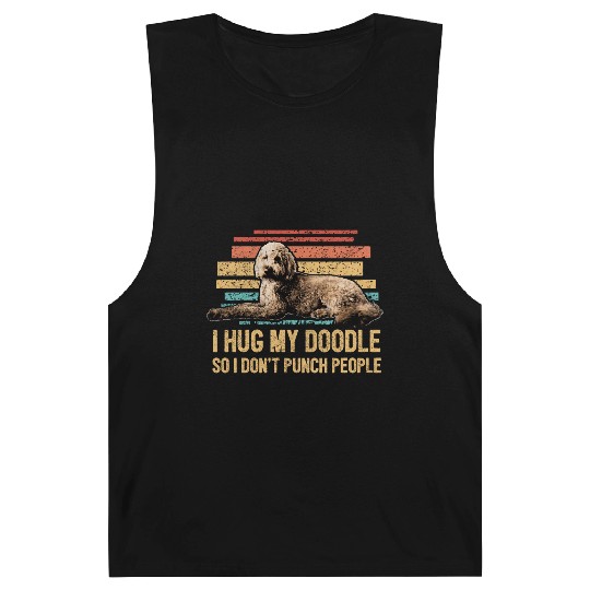I Hug My Doodle Retro Goldendoodle Dog Dad Doodle Barnard Tanks