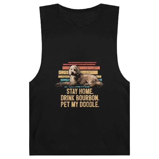 Pet My Doodle Retro Goldendoodle Dog Dad Doodle Barnard Tanks