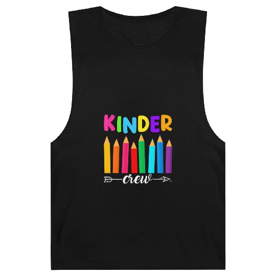 Kinder Crew Teacher Back To School Kindergarten Pe Barnard Tanks