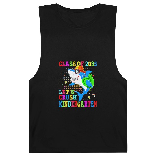 Let's Crush Kindergarten Shark Back To School Clas Barnard Tanks