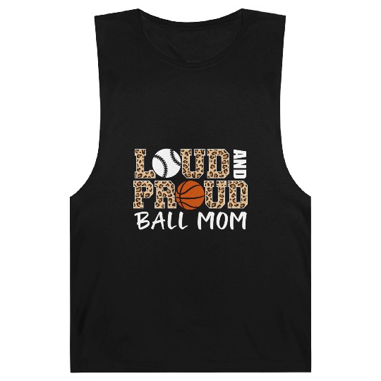Loud And Proud Ball Mom Leopard Baseball Barnard Tanks
