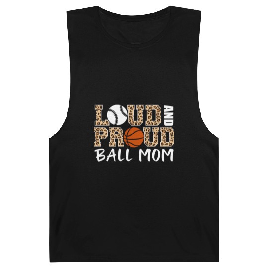 Loud And Proud Ball Mom Leopard Baseball Barnard Tanks
