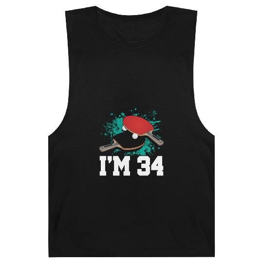 I'm 34 Table Tennis Player Sports Adult 34th Barnard Tanks