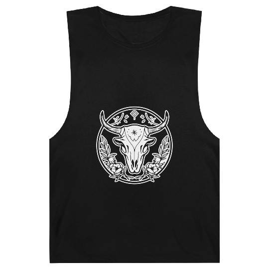 Cow Skull Boho Barnard Tanks