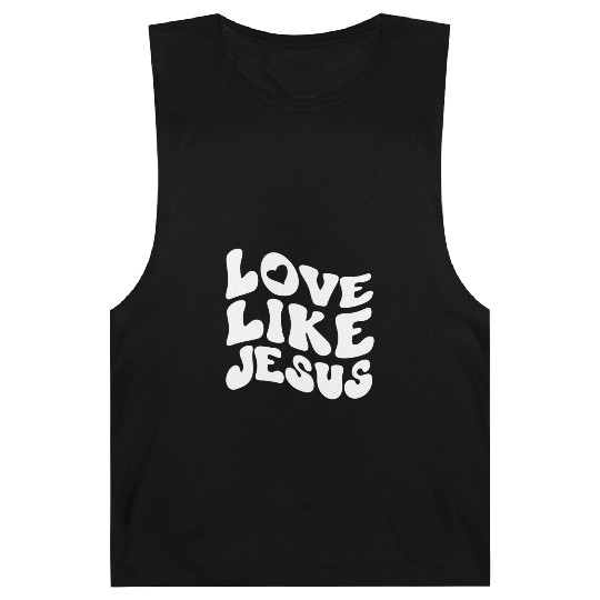 Catholic Christian Love Like Jesus Preppy Groovy Barnard Tanks
