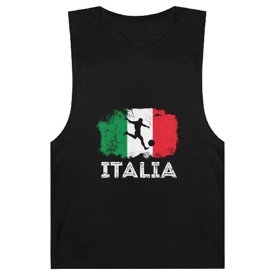 Italian Soccer Grunge Flag Barnard Tanks