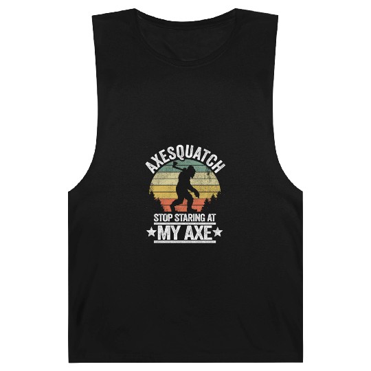Funny Vintage Bigfoot Axe Throwing Axesquatch Gift Barnard Tanks
