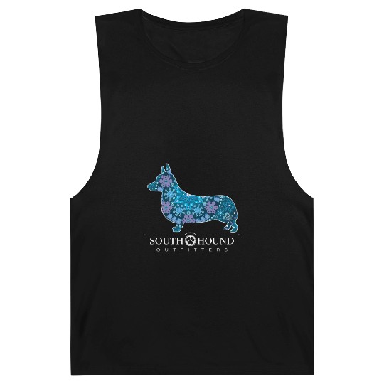 Corgi Dog Bohemian Snowflake Pattern Barnard Tanks