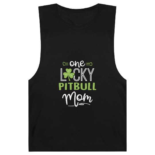 One Lucky Pitbull Dog Mom St Patric Day Barnard Tanks