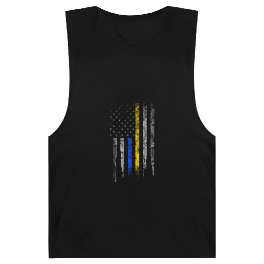 Gold Blue Line 911 Police Dispatcher First Barnard Tanks