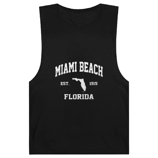 Miami Beach Florida Fl State Athletic Style Barnard Tanks