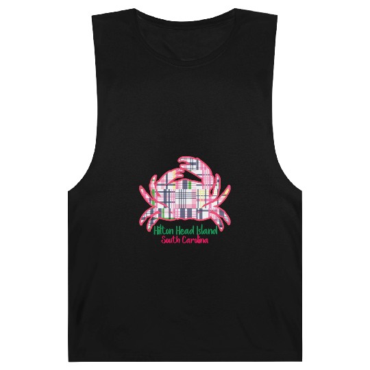 Hilton Head Island Preppy Plaid Crab Barnard Tanks