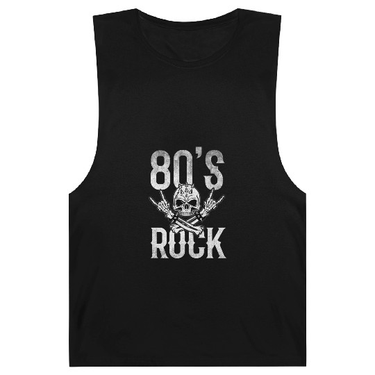 80S Rock And Roll Distressed Music Guitar Band Barnard Tanks