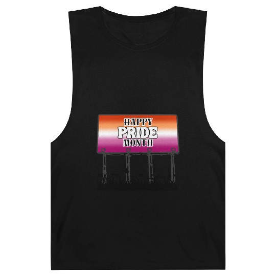 LGBTQ Happy Pride Month, Bigbord with Lesbian Flag Barnard Tanks
