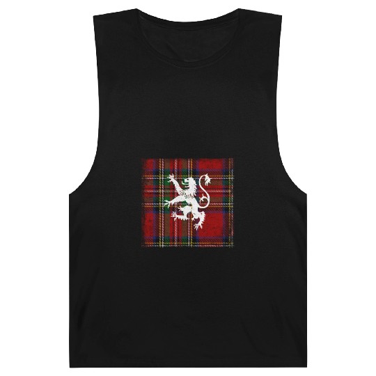 Scottish Tartan Red Plaid Scotland Lion Royal Barnard Tanks