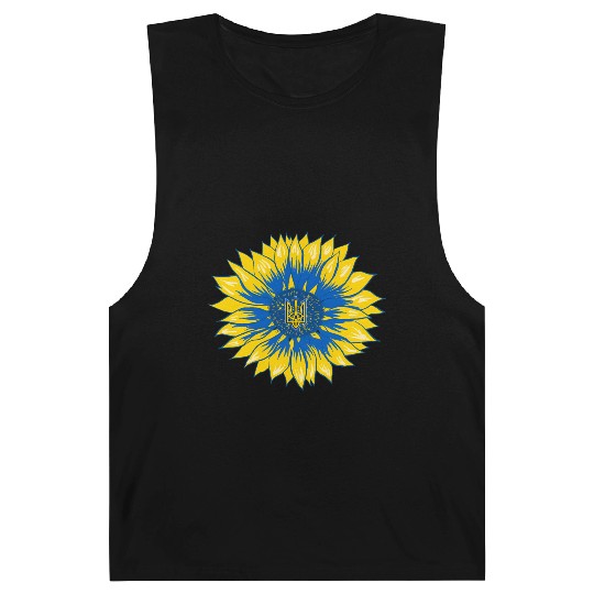 Ukraine Sunflower Floral Ukrainian Flag Barnard Tanks